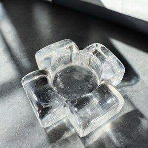 Glasi Hergiswil Handblown Clear Glass Roberto Niederer Tea Light Holder Single